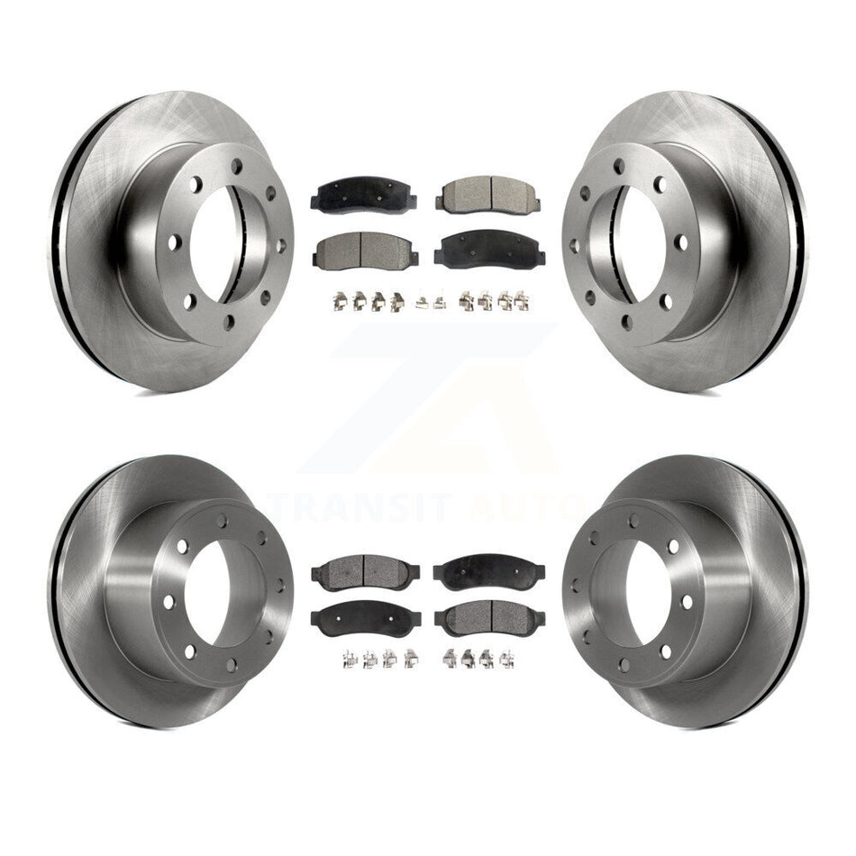 Front Rear Disc Brake Rotors And Semi-Metallic Pads Kit For 2008-2009 Ford F-250 Super Duty 4WD K8F-100868