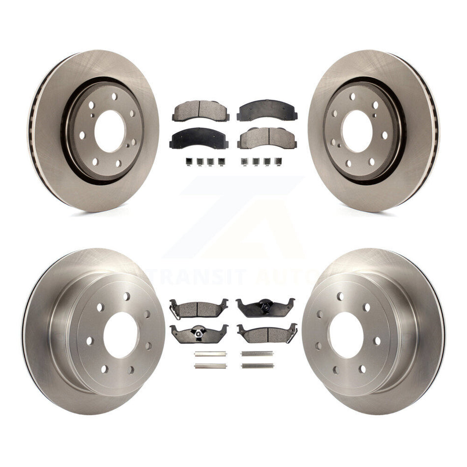 Front Rear Disc Brake Rotors And Semi-Metallic Pads Kit For 2010-2011 Ford F-150 With 7 Lug Wheels K8F-100904