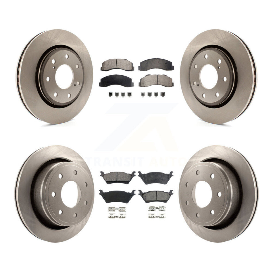 Front Rear Disc Brake Rotors And Semi-Metallic Pads Kit For 2012-2014 Ford F-150 With 7 Lug Wheels K8F-100905