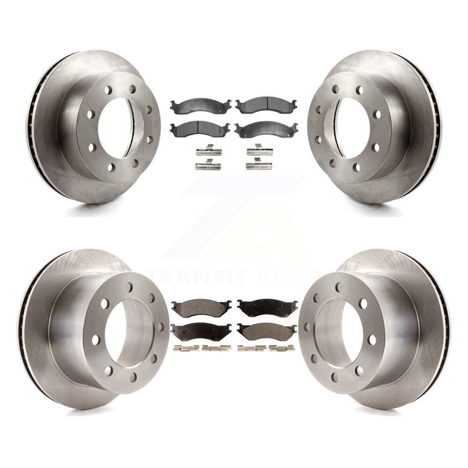 Front Rear Disc Brake Rotors And Semi-Metallic Pads Kit For 2001-2002 Dodge Ram 2500 3500 K8F-100932