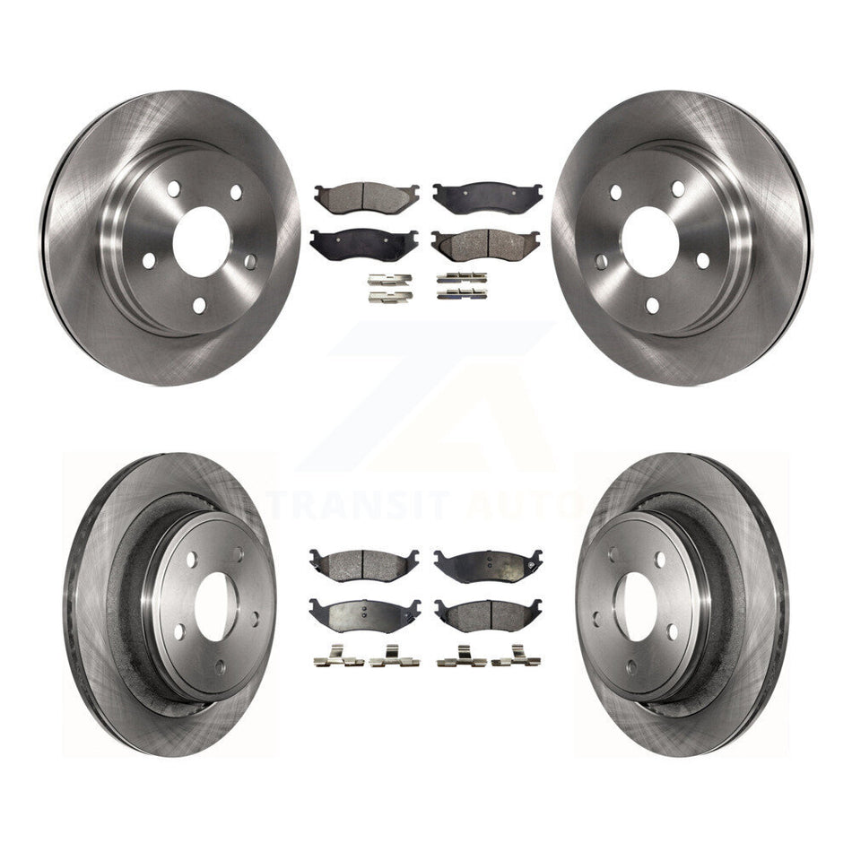 Front Rear Disc Brake Rotors And Semi-Metallic Pads Kit For Dodge Ram 1500 K8F-100945