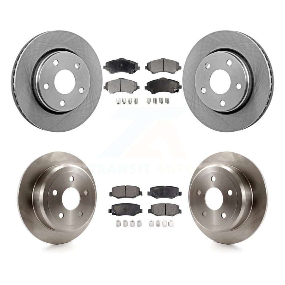 Front Rear Disc Brake Rotors And Semi-Metallic Pads Kit For Jeep Wrangler JK K8F-100971