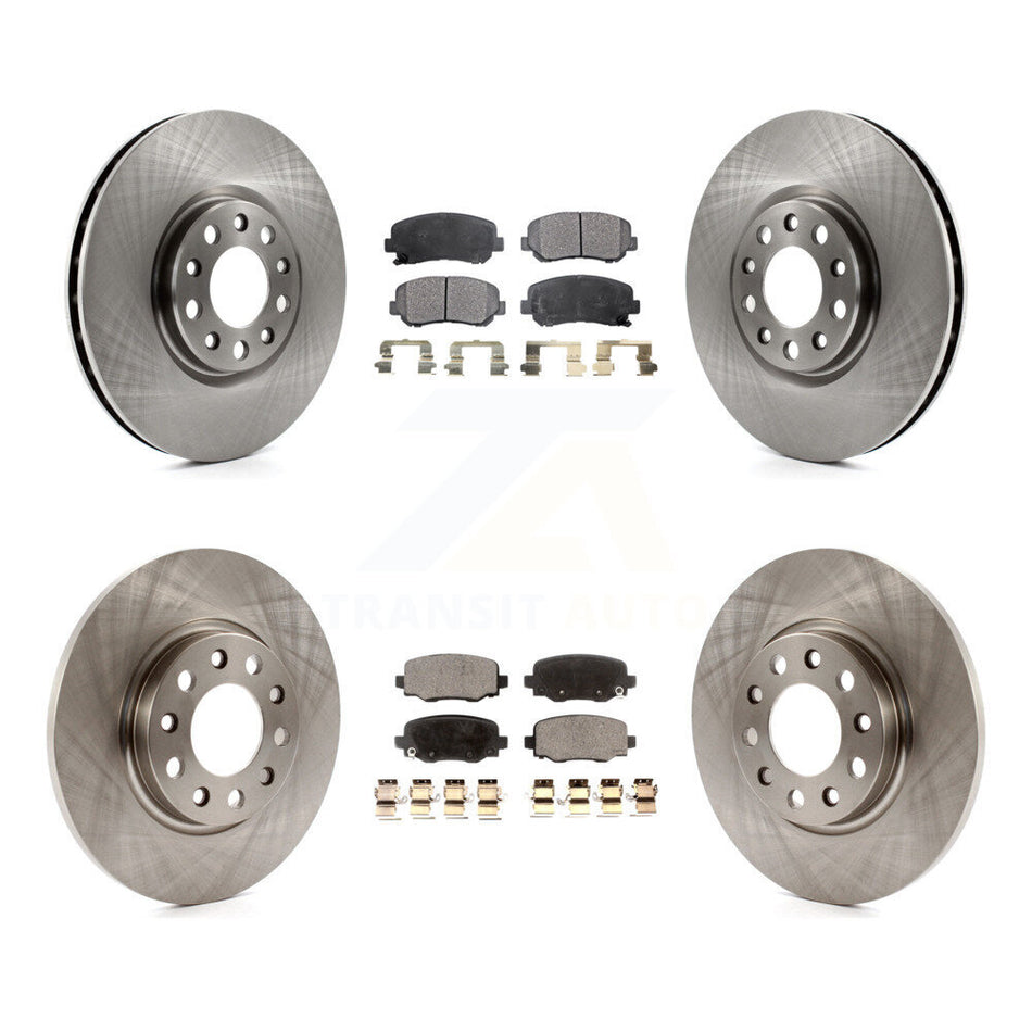 Front Rear Disc Brake Rotors And Semi-Metallic Pads Kit For 2015-2017 Chrysler 200 With 305mm Diameter Rotor K8F-100988