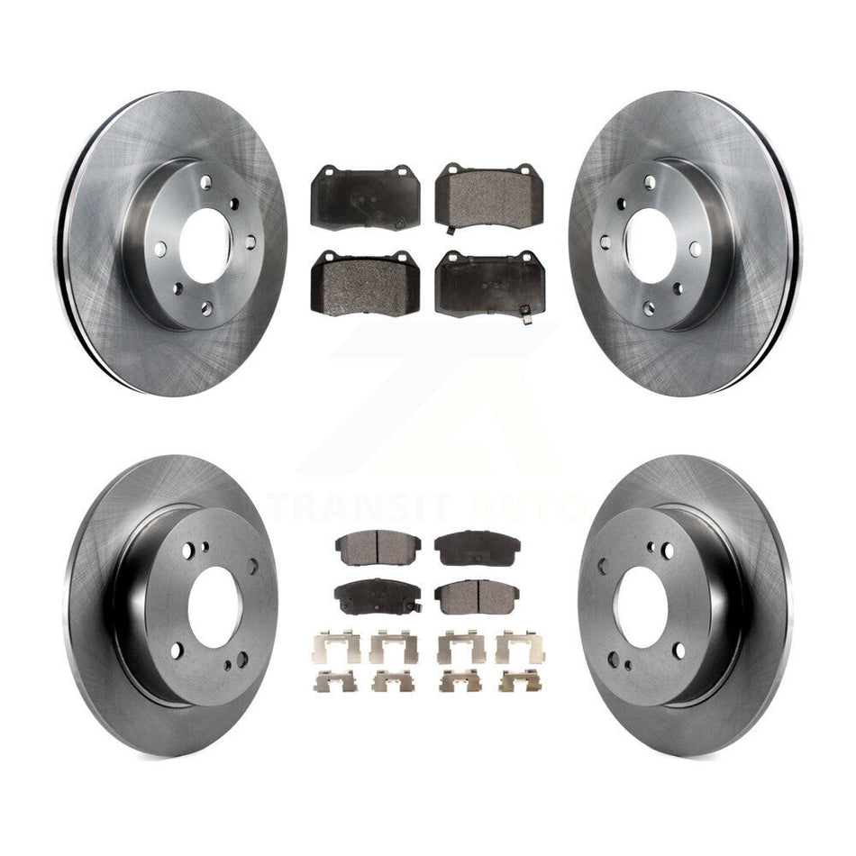 Front Rear Disc Brake Rotors And Semi-Metallic Pads Kit For 2002 Nissan Sentra 2.5L With 4 Piston Caliper K8F-101023