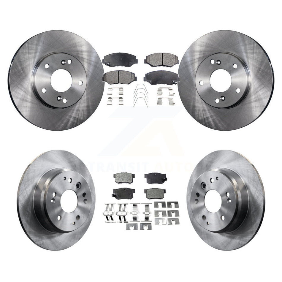 Front Rear Disc Brake Rotors And Semi-Metallic Pads Kit For 2003-2011 Honda Element K8F-101052