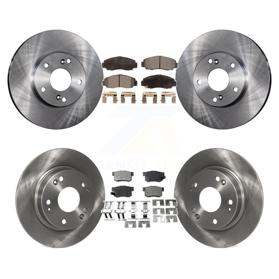 Front Rear Disc Brake Rotors And Semi-Metallic Pads Kit For Acura CSX K8F-101057