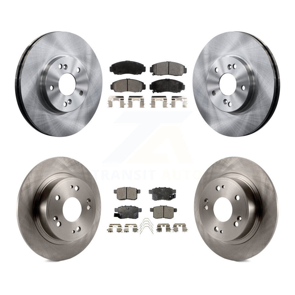 Front Rear Disc Brake Rotors And Semi-Metallic Pads Kit For Honda Accord Acura TSX K8F-101075