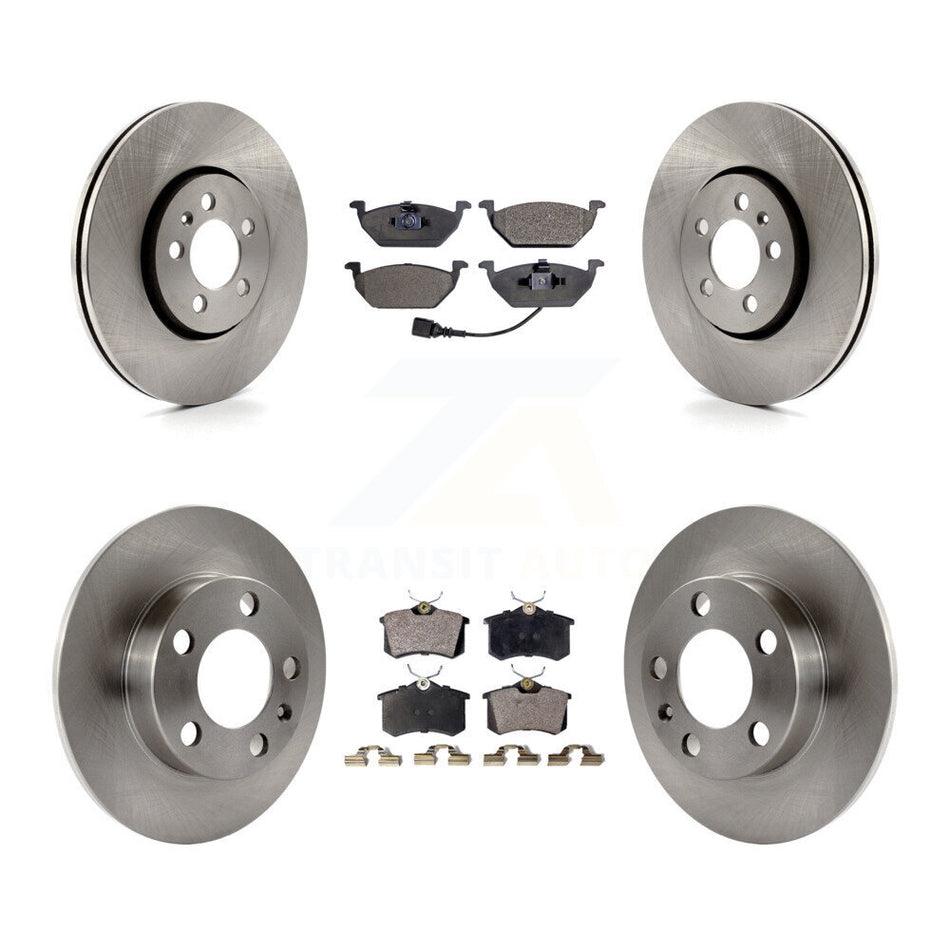 Front Rear Disc Brake Rotors And Semi-Metallic Pads Kit For 2000-2001 Volkswagen Golf 2.0L With 288mm Diameter Rotor K8F-101081