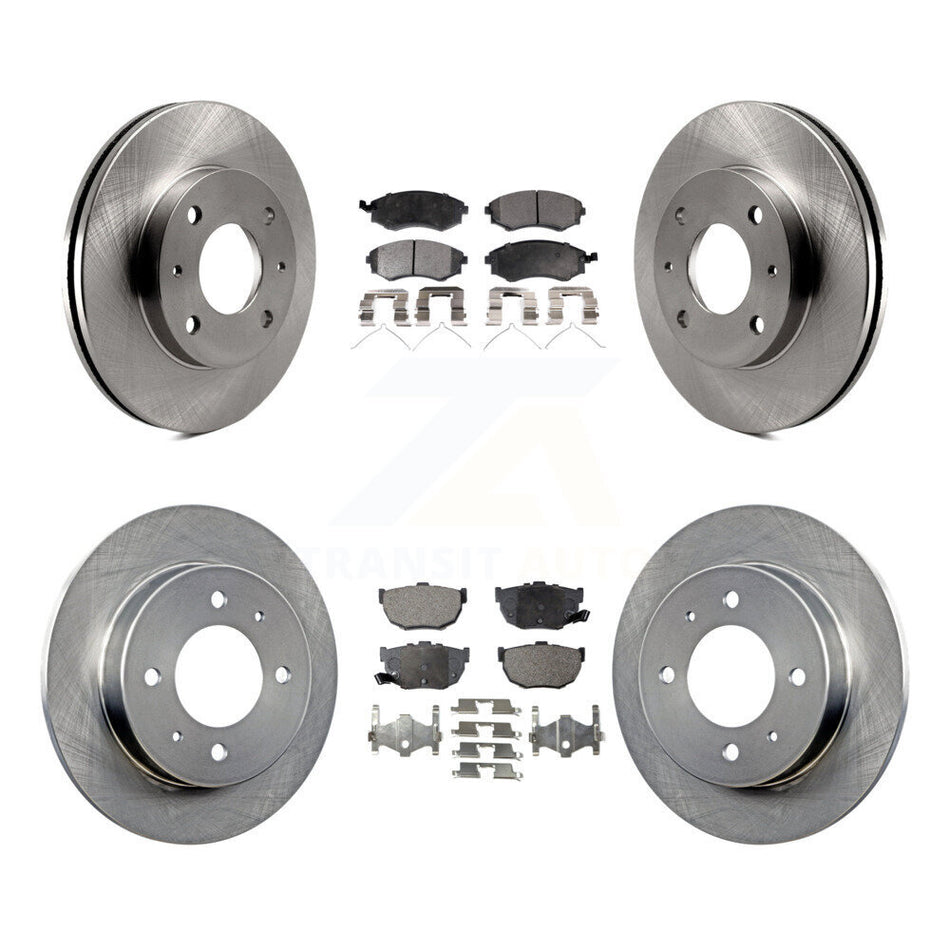 Front Rear Disc Brake Rotors And Semi-Metallic Pads Kit For Hyundai Elantra Tiburon K8F-101088
