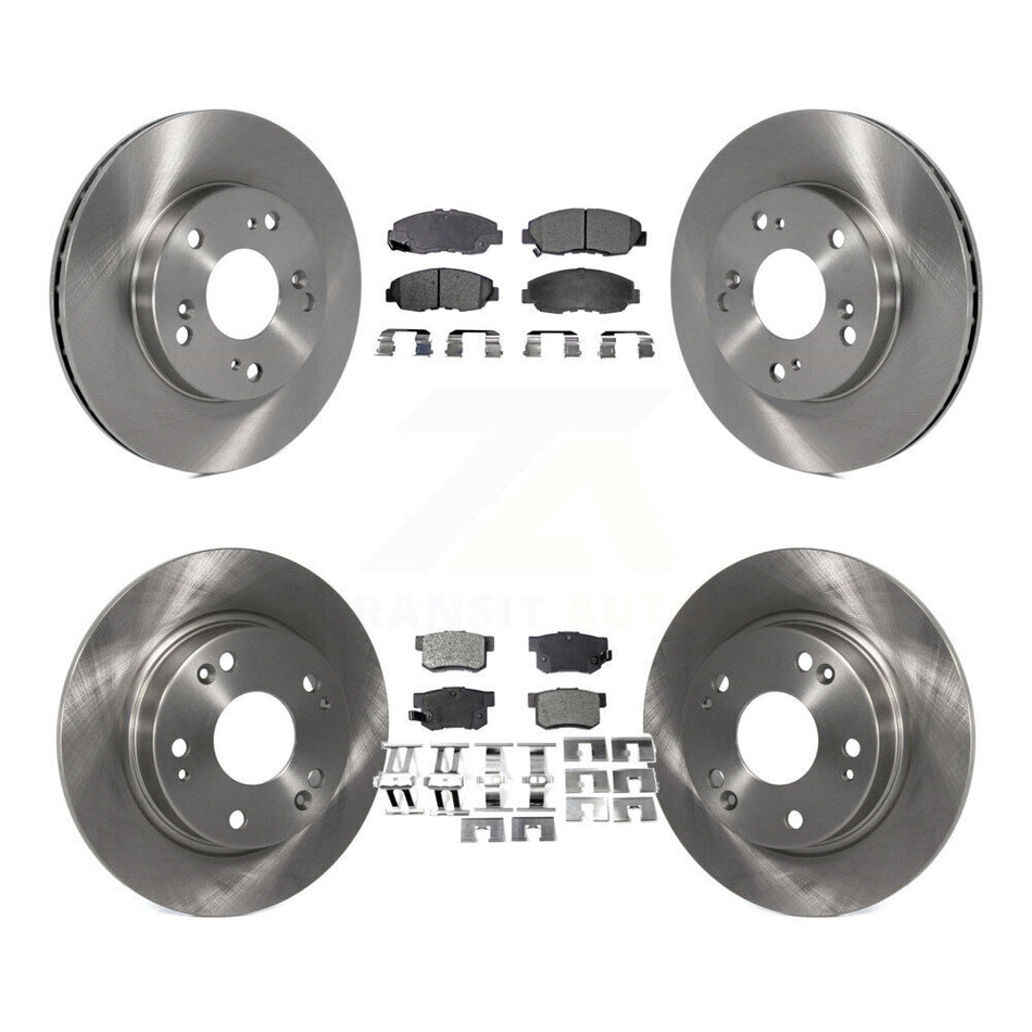 Front Rear Disc Brake Rotors And Semi-Metallic Pads Kit For Honda Civic K8F-101115