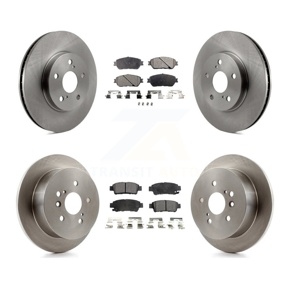 Front Rear Disc Brake Rotors And Semi-Metallic Pads Kit For 2004-2010 Toyota Sienna K8F-101125