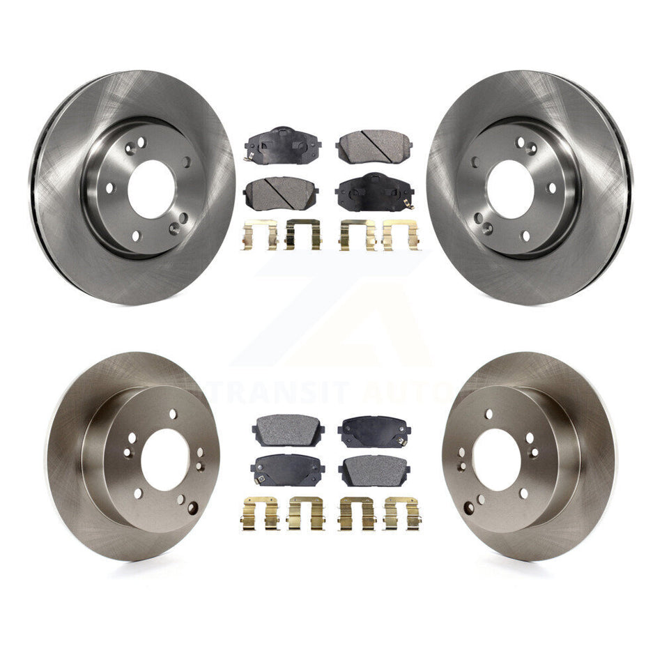 Front Rear Disc Brake Rotors And Semi-Metallic Pads Kit For 2010-2012 Kia Rondo K8F-101126