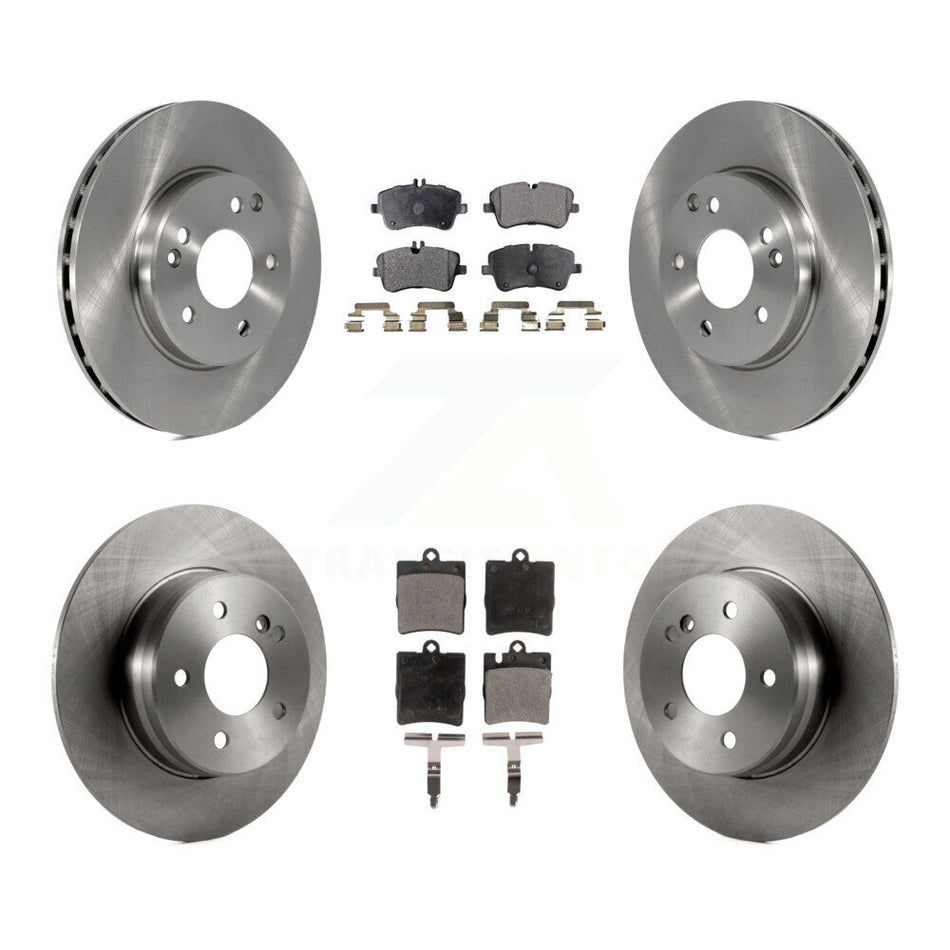 Front Rear Disc Brake Rotors And Semi-Metallic Pads Kit For 2003-2005 Mercedes-Benz C240 Wagon with RWD K8F-101139