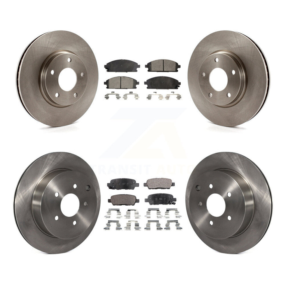 Front Rear Disc Brake Rotors And Semi-Metallic Pads Kit For 2004-2009 Nissan Quest K8F-101146
