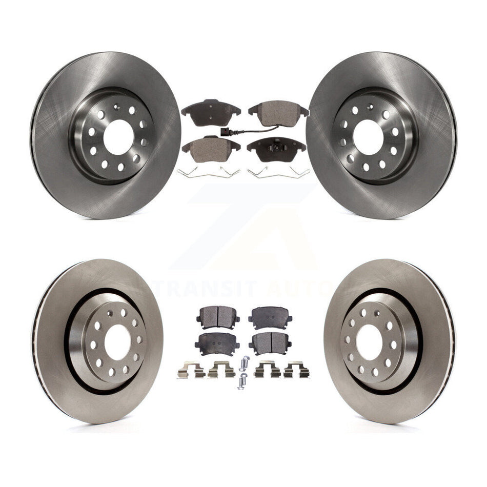 Front Rear Disc Brake Rotors And Semi-Metallic Pads Kit For 2009-2010 Volkswagen Passat CC With 312mm Diameter Rotor K8F-101215