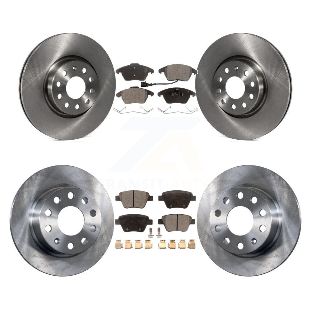 Front Rear Disc Brake Rotor And Semi-Metallic Pad Kit For 2017-2018 Volkswagen Jetta 2.0L K8F-101219
