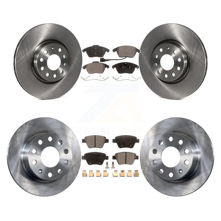 Front Rear Disc Brake Rotor And Semi-Metallic Pad Kit For 2017-2018 Volkswagen Jetta 2.0L K8F-101219