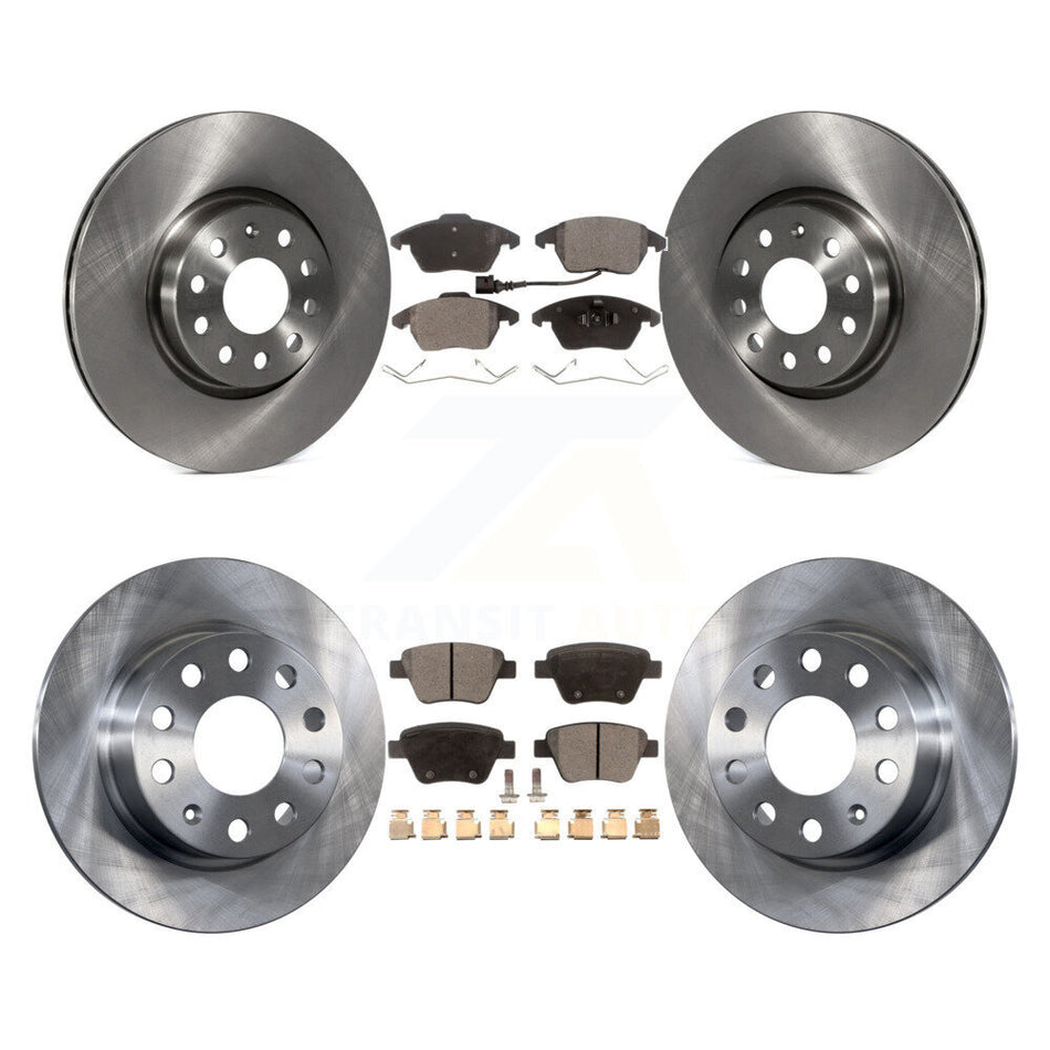 Front Rear Disc Brake Rotor And Semi-Metallic Pad Kit For 2017-2018 Volkswagen Jetta 2.0L K8F-101219