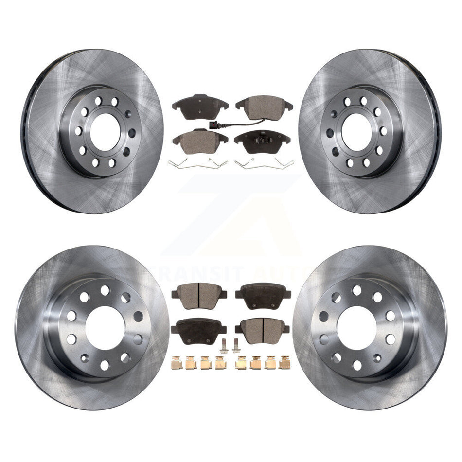 Front Rear Disc Brake Rotors And Semi-Metallic Pads Kit For 2013 Volkswagen Beetle 2.5L With 253mm Diameter Rotor K8F-101239