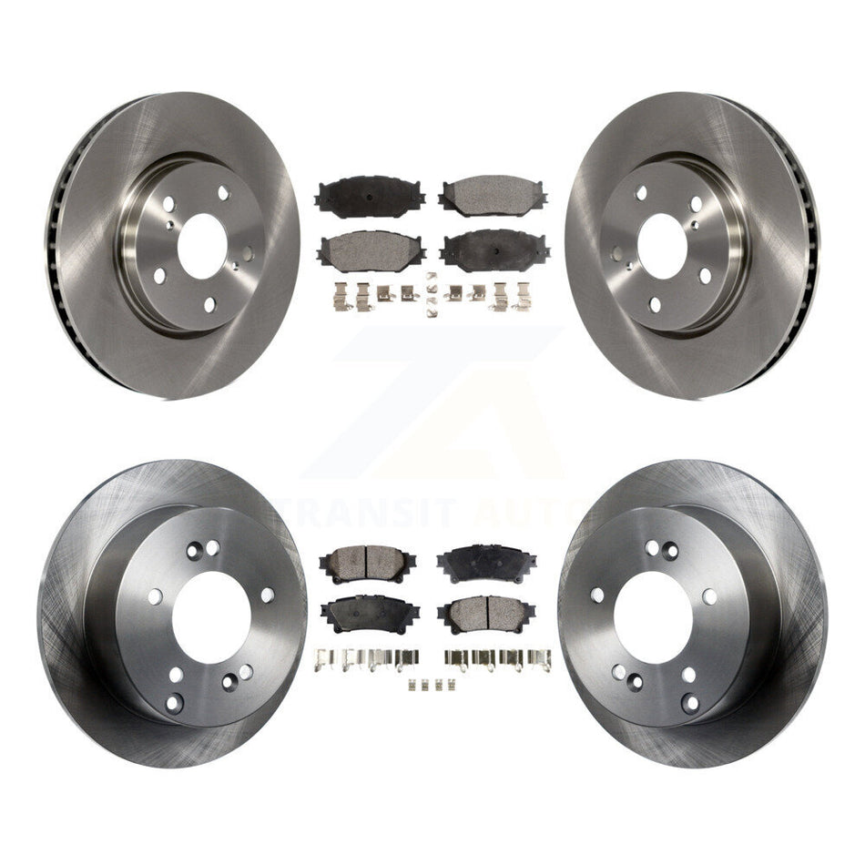 Front Rear Disc Brake Rotors And Semi-Metallic Pads Kit For 2014-2015 Lexus IS250 Base with RWD With F Sport Package K8F-101278