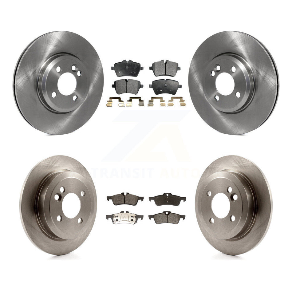 Front Rear Disc Brake Rotors And Semi-Metallic Pads Kit For 2002-2005 Mini Cooper With 294mm Diameter Rotor 4 Lug Wheels K8F-101322