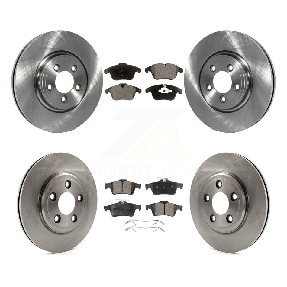Front Rear Disc Brake Rotors And Semi-Metallic Pads Kit For 2006 Jaguar Vanden Plas Naturally Aspirated To Chassis VIN #G49700 K8F-101346