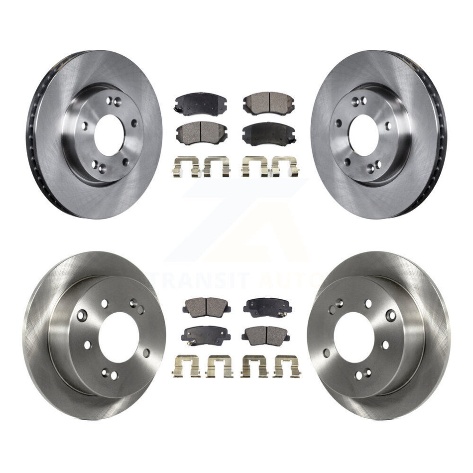 Front Rear Disc Brake Rotors And Semi-Metallic Pads Kit For 2010-2011 Kia Soul 2.0L K8F-101389