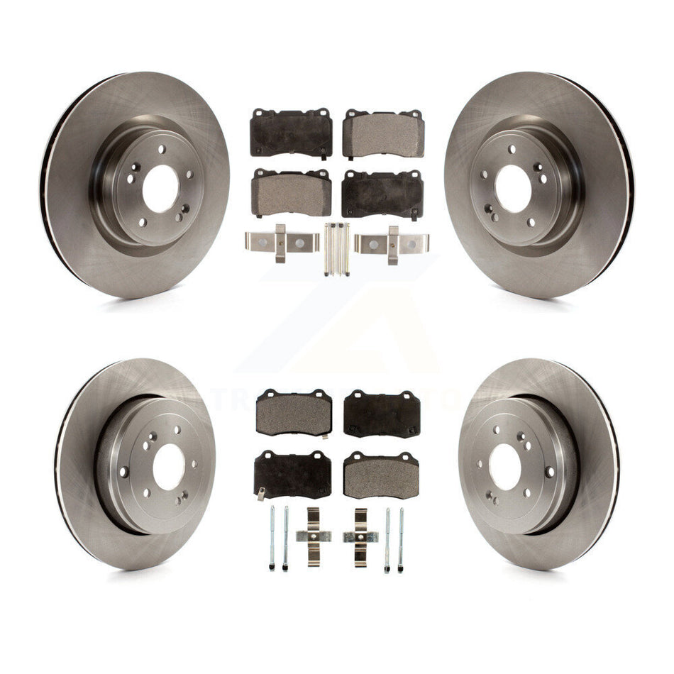 Front Rear Disc Brake Rotors And Semi-Metallic Pads Kit For Hyundai Genesis Coupe K8F-101390