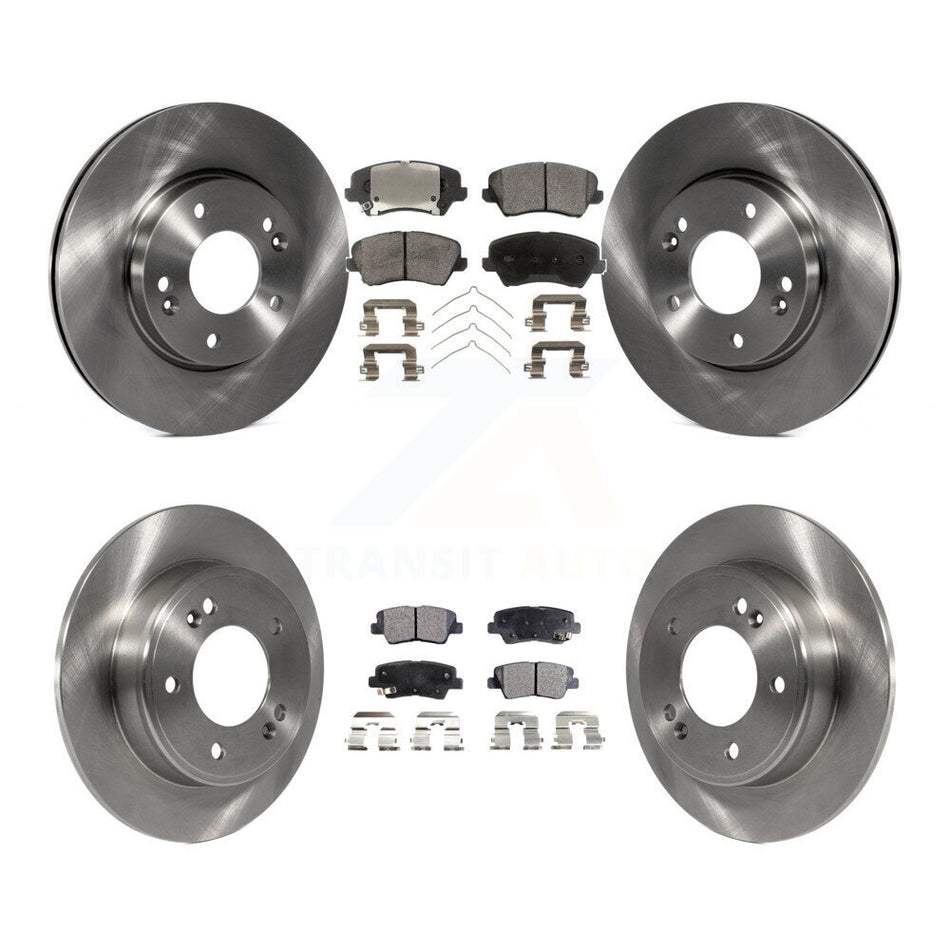 Front Rear Disc Brake Rotors And Semi-Metallic Pads Kit For Kia Forte Hyundai Elantra GT Forte5 Koup K8F-101407