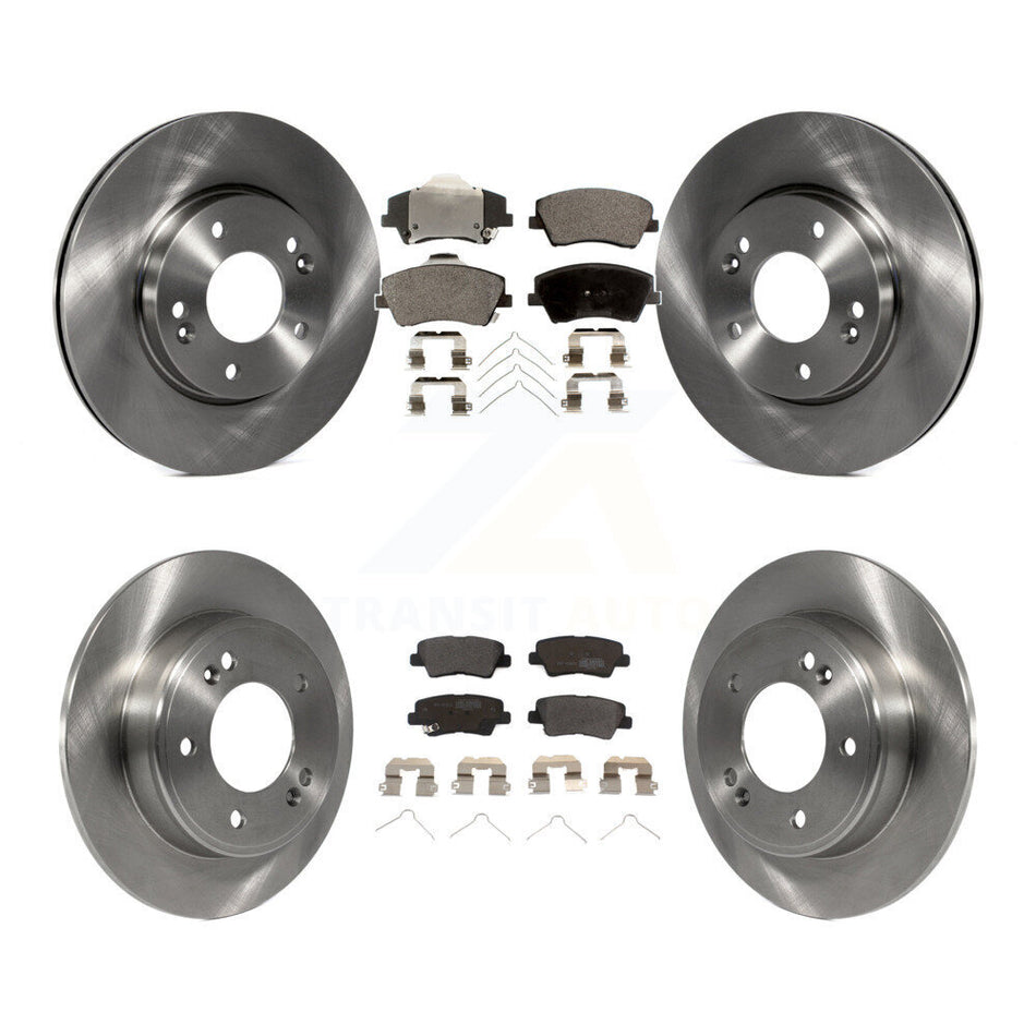 Front Rear Disc Brake Rotors And Semi-Metallic Pads Kit For 2017-2020 Hyundai Elantra 2.0L K8F-101409