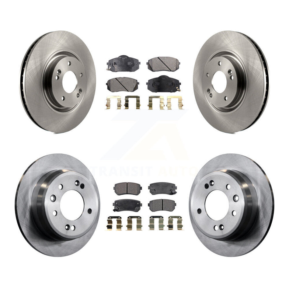 Front Rear Disc Brake Rotors And Semi-Metallic Pads Kit For 2015 Hyundai Tucson FWD with FUEL CELL EV (FCEV) engine K8F-101412