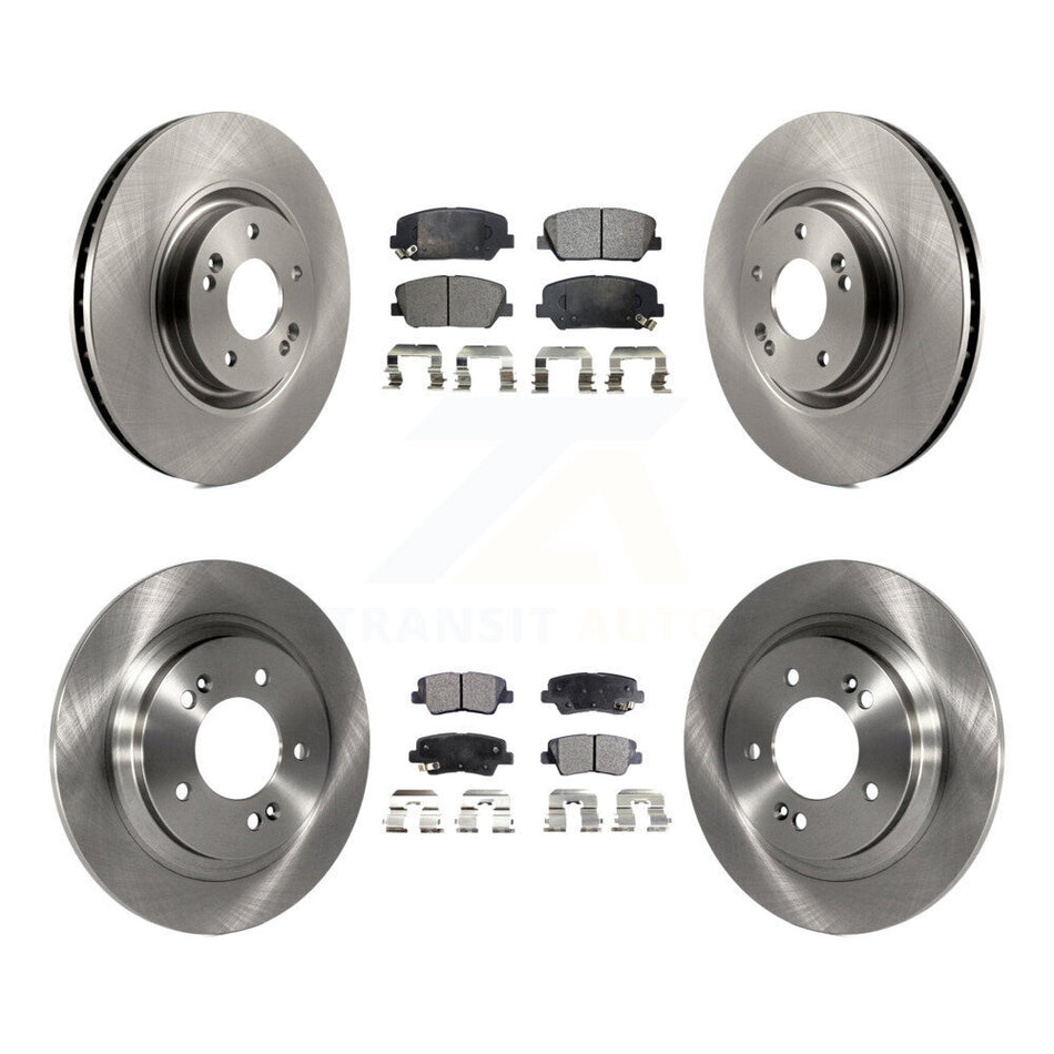 Front Rear Disc Brake Rotors And Semi-Metallic Pads Kit For 2013-2015 Kia Optima 2.0L With Electric Parking K8F-101415