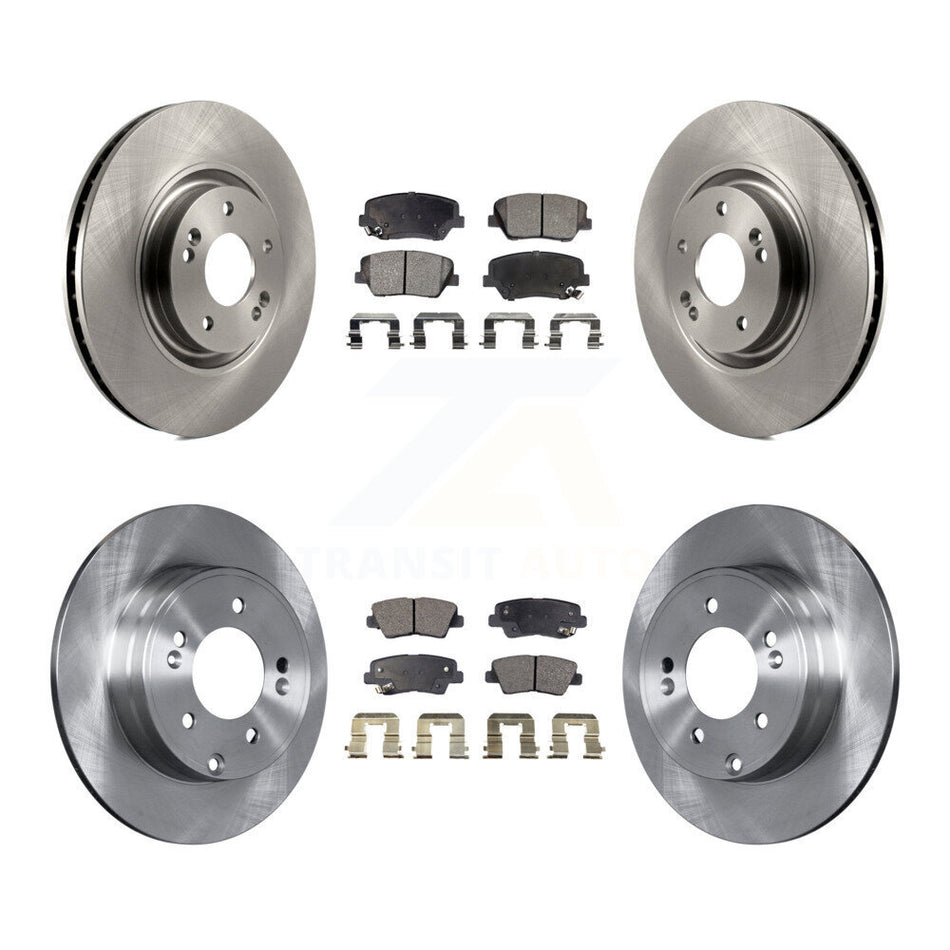 Front Rear Disc Brake Rotors And Semi-Metallic Pads Kit For Hyundai Azera K8F-101416