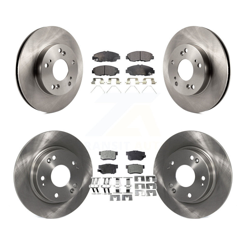 Front Rear Disc Brake Rotors And Semi-Metallic Pads Kit For Honda Civic K8F-101431