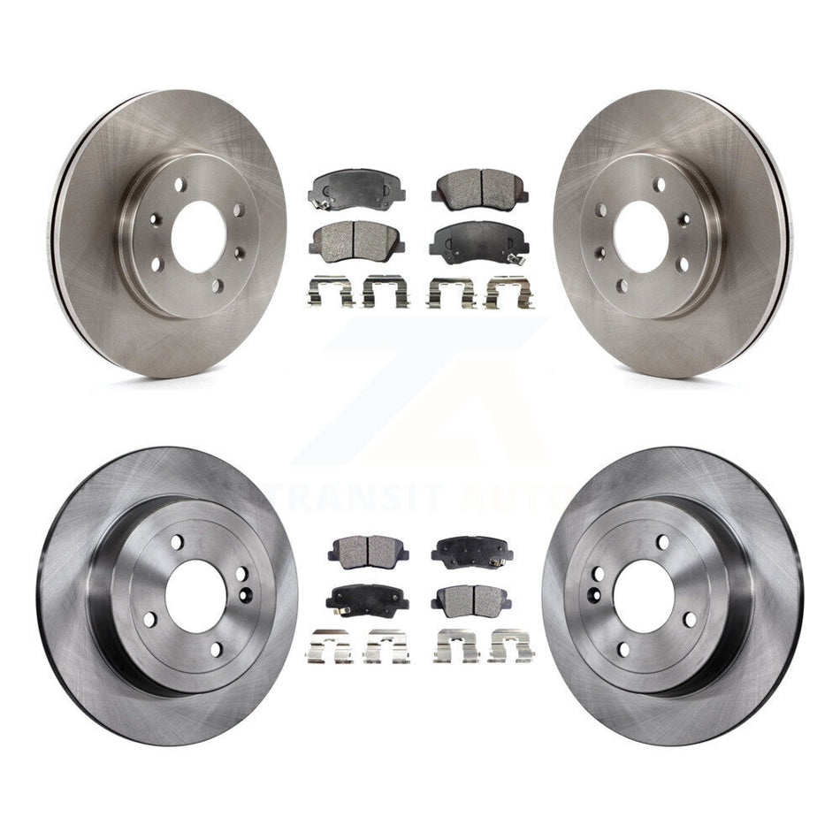 Front Rear Disc Brake Rotors And Semi-Metallic Pads Kit For Hyundai Accent Kia Rio K8F-101438