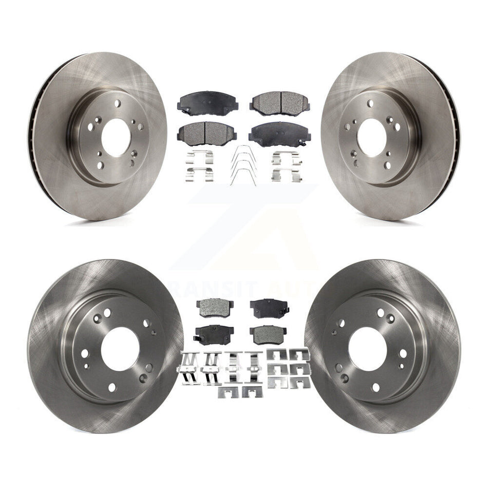 Front Rear Disc Brake Rotors And Semi-Metallic Pads Kit For 2015 Honda Civic EX with Coupe Manual transmission K8F-101450