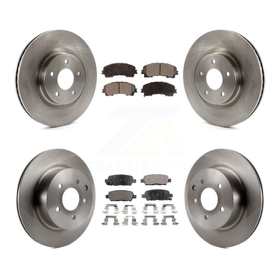 Front Rear Disc Brake Rotors And Semi-Metallic Pads Kit For 2016-2017 INFINITI QX50 K8F-101458