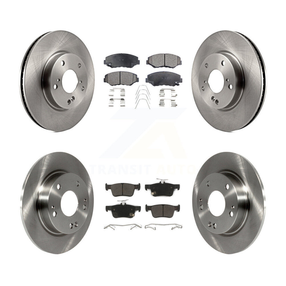Front Rear Disc Brake Rotors And Semi-Metallic Pads Kit For Honda Civic K8F-101485