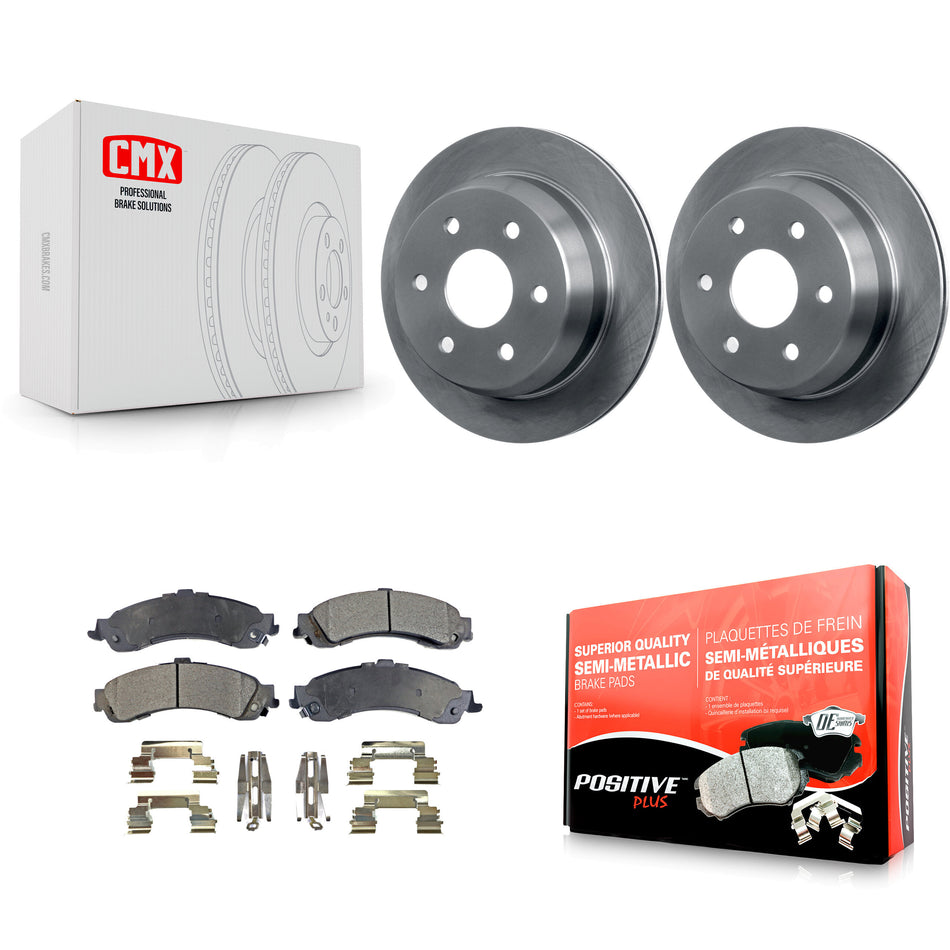 Rear Disc Brake Rotors And Semi-Metallic Pads Kit For 2002 Chevrolet Suburban 1500 4WD With Single Piston Caliper K8F-101505