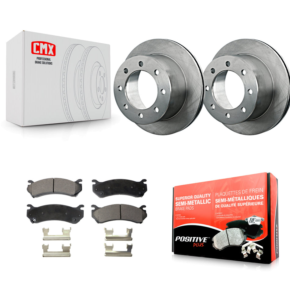 Rear Disc Brake Rotors And Semi-Metallic Pads Kit For 2007 GMC Sierra 3500 Classic With 12000 Lb GVW K8F-101517