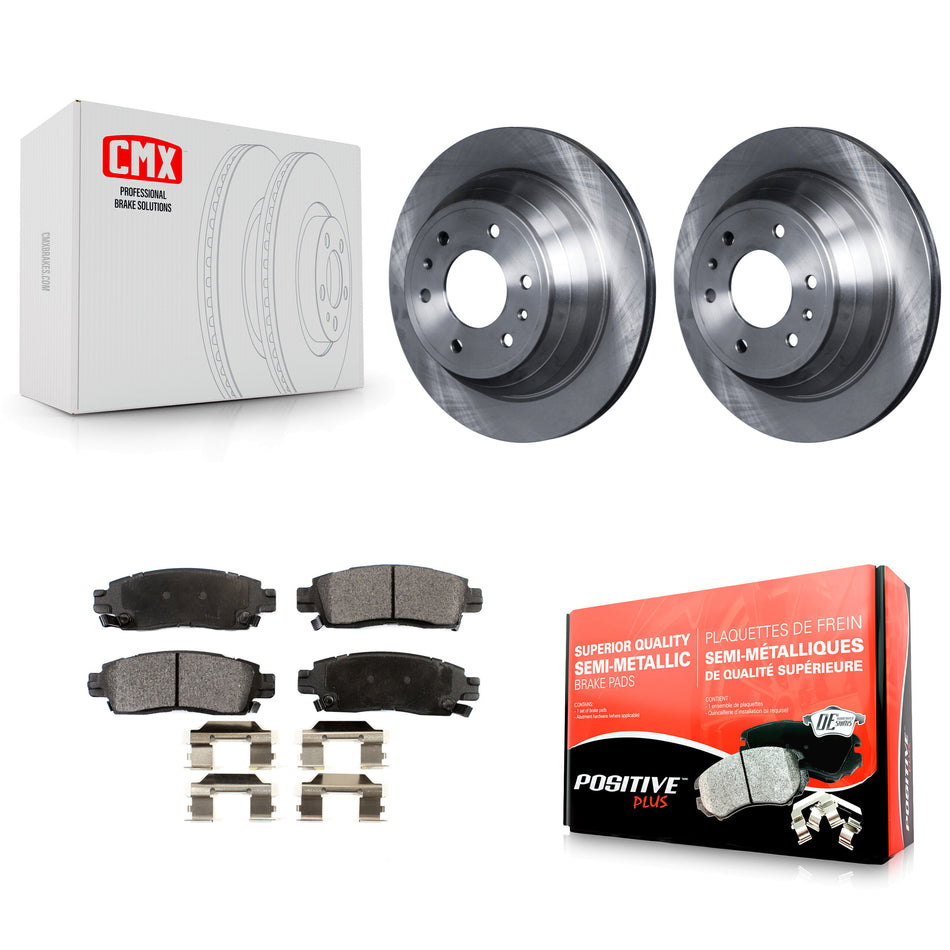 Rear Disc Brake Rotors And Semi-Metallic Pads Kit For Chevrolet Trailblazer GMC Envoy EXT XL Buick Rainier Oldsmobile Bravada XUV SSR Isuzu Ascender Saab 9-7x K8F-101521