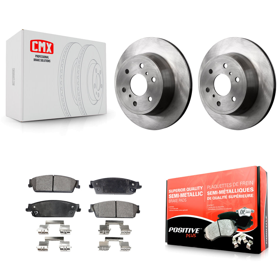 Rear Disc Brake Rotors And Semi-Metallic Pads Kit For Chevrolet Silverado 1500 GMC Sierra Tahoe Suburban Yukon Cadillac XL Avalanche Escalade ESV EXT K8F-101540