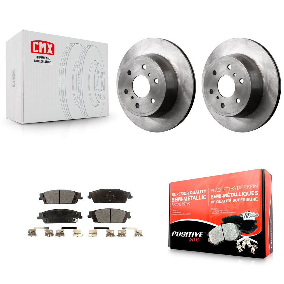 Rear Disc Brake Rotors And Semi-Metallic Pads Kit For Chevrolet Silverado 1500 GMC Sierra Tahoe Suburban Yukon Cadillac XL Escalade ESV LD Limited K8F-101541