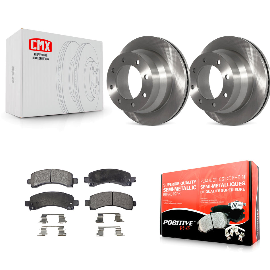 Rear Disc Brake Rotors And Semi-Metallic Pads Kit For Chevrolet Express 4500 K8F-101547