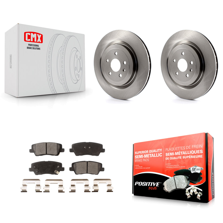 Rear Disc Brake Rotors And Semi-Metallic Pads Kit For 2015 Cadillac CTS 6.2L K8F-101554