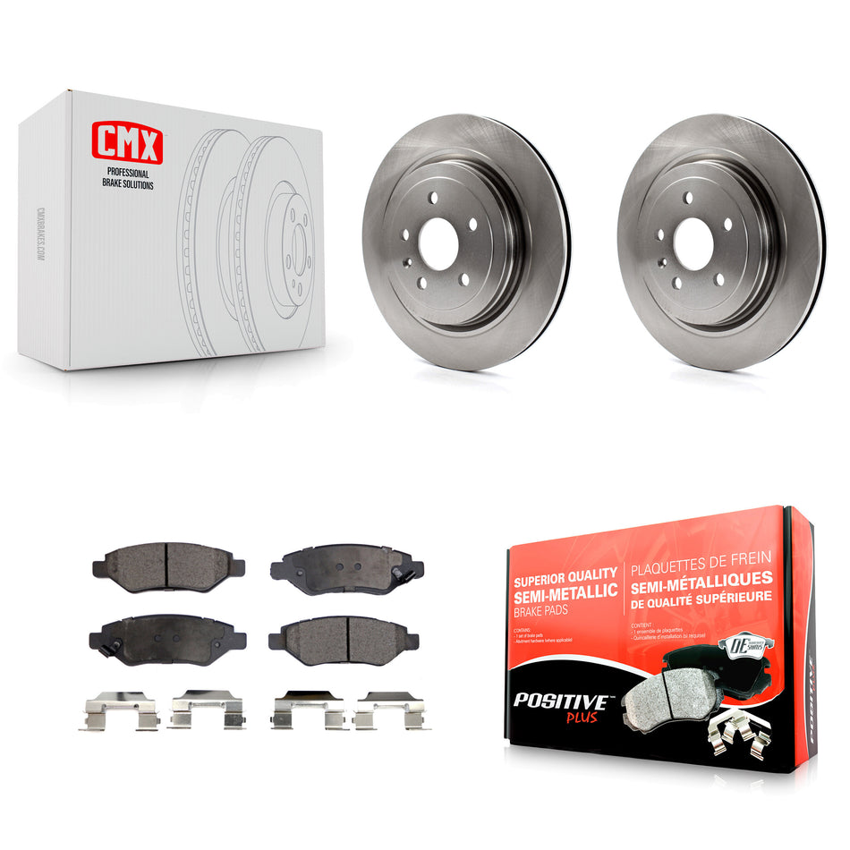 Rear Disc Brake Rotors And Semi-Metallic Pads Kit For Cadillac CTS K8F-101556