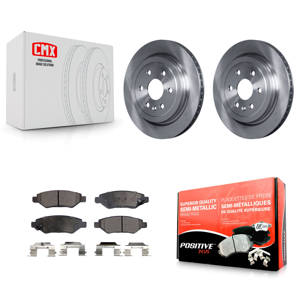 Rear Disc Brake Rotors And Semi-Metallic Pads Kit For Cadillac SRX Saab 9-4X K8F-101560
