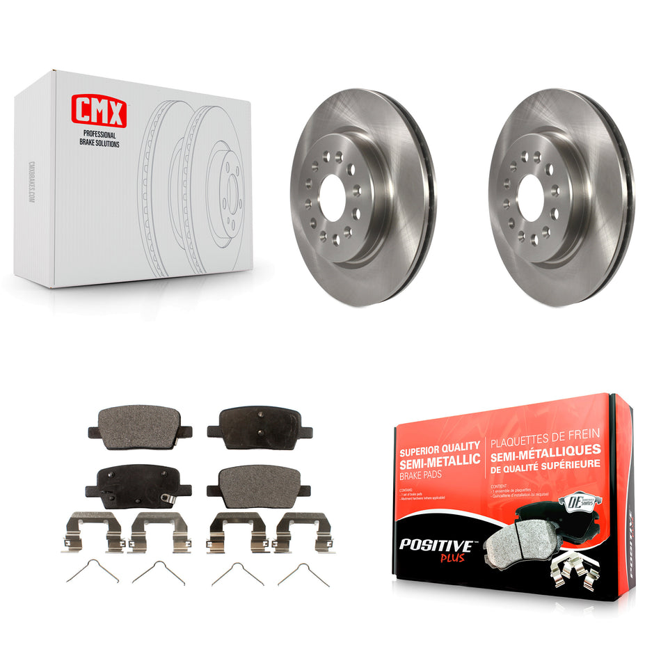 Rear Disc Brake Rotors And Semi-Metallic Pads Kit For Chevrolet Traverse GMC Acadia Cadillac XT5 Buick Enclave Blazer XT6 K8F-101574