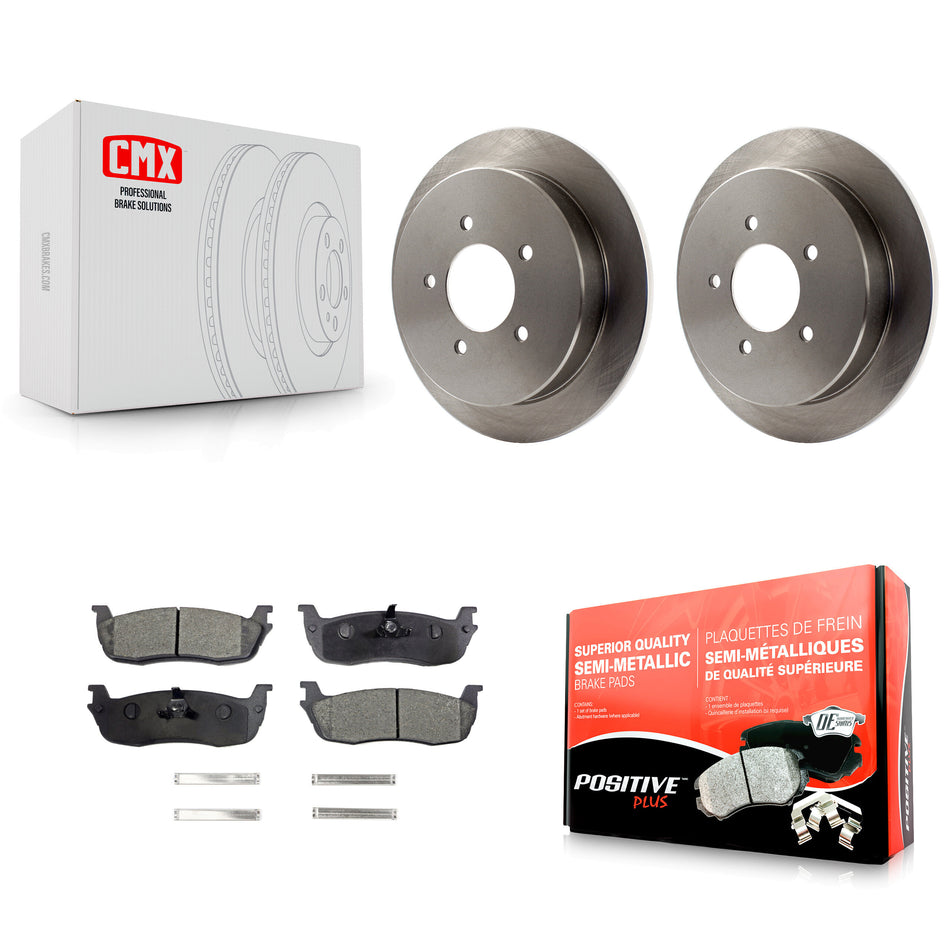 Rear Disc Brake Rotors And Semi-Metallic Pads Kit For Ford F-150 Expedition Lincoln Navigator K8F-101578