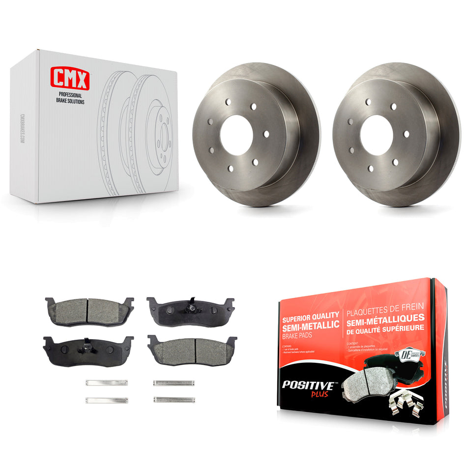 Rear Disc Brake Rotors And Semi-Metallic Pads Kit For Ford F-150 F-250 HD K8F-101579